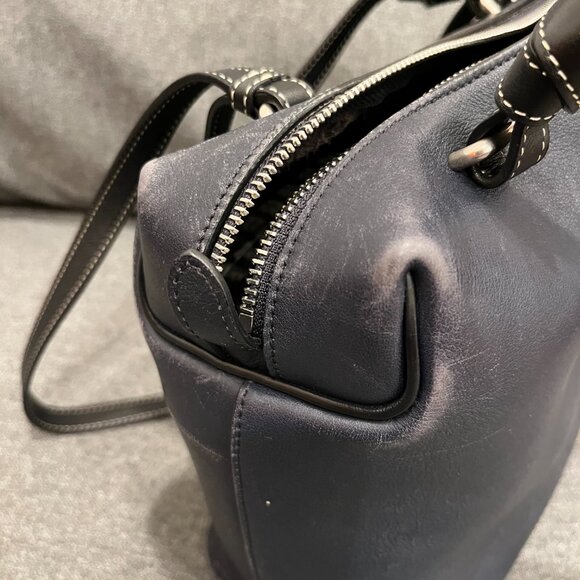 Celine Leather Soft Cube Crossbody Bag Navy and Black - Picture 14 of 14